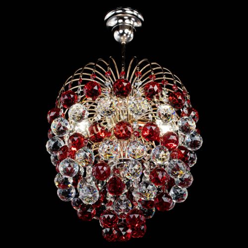 Люстра Хрустальные брызги шар 40 мм красная в Химках Гусь Хрустальный
