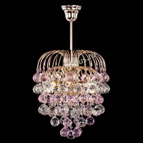 Люстра Хрустальные брызги шар 40 мм розовая в Химках Гусь Хрустальный