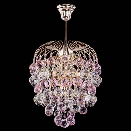 Люстра Хрустальные брызги шар 40 мм розовая в Химках Гусь Хрустальный