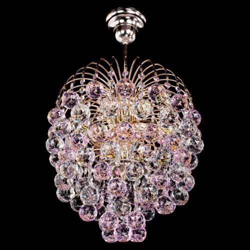Люстра Хрустальные брызги шар 40 мм розовая в Химках Гусь Хрустальный
