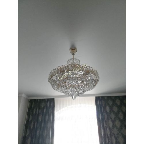 Люстра Кольцо Классика 6 ламп с подвесом в Химках Гусь Хрустальный