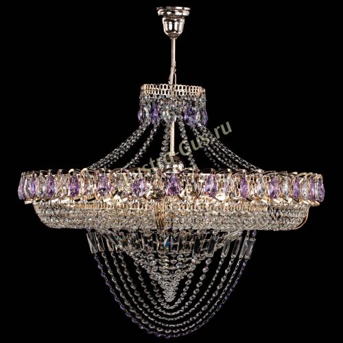 Люстра Кольцо Классика Веер №8 фиолетовая в Химках Гусь Хрустальный