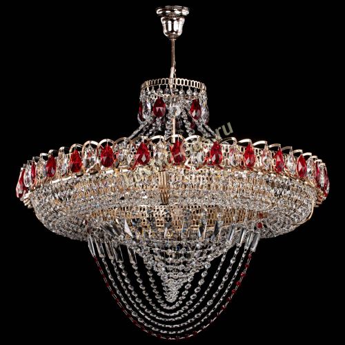 Люстра Кольцо Классика Веер №8 красная в Химках Гусь Хрустальный