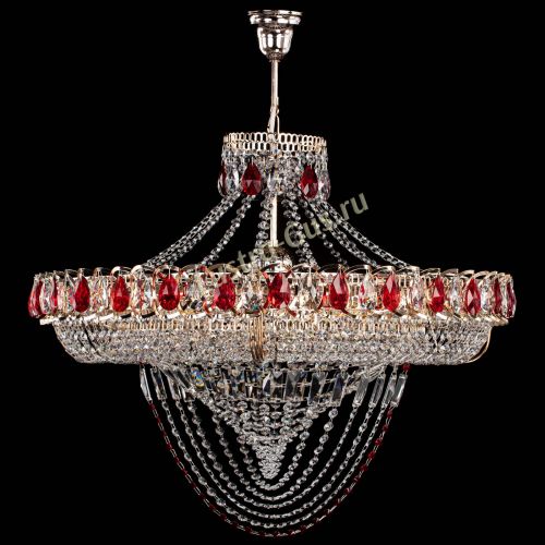 Люстра Кольцо Классика Веер №8 красная в Химках Гусь Хрустальный