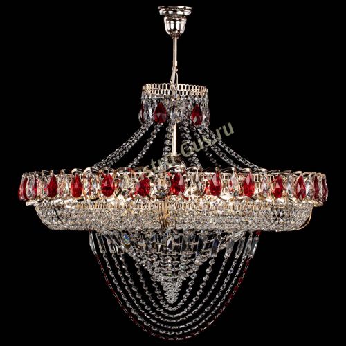 Люстра Кольцо Классика Веер №8 красная в Химках Гусь Хрустальный
