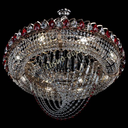 Люстра Кольцо Классика Веер №8 красная в Химках Гусь Хрустальный