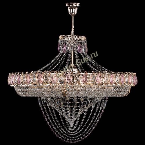 Люстра Кольцо Классика Веер №8 розовая в Химках Гусь Хрустальный