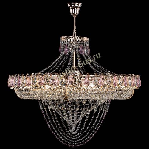 Люстра Кольцо Классика Веер №8 розовая в Химках Гусь Хрустальный