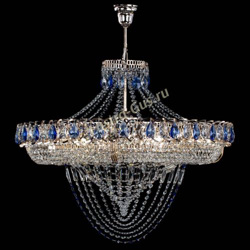 Люстра Кольцо Классика Веер №8 синяя в Химках Гусь Хрустальный