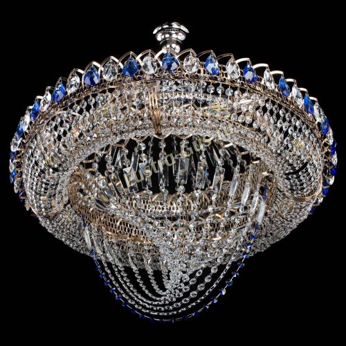 Люстра Кольцо Классика Веер №8 синяя в Химках Гусь Хрустальный