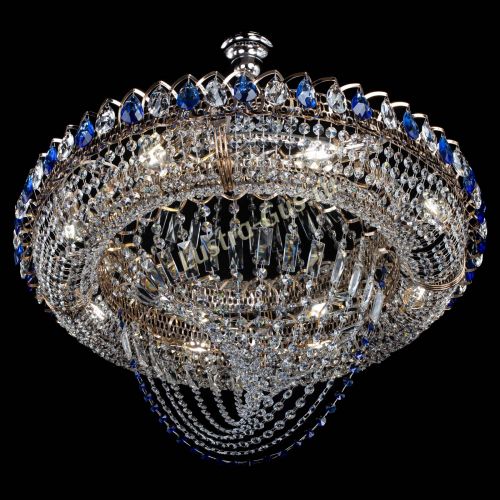 Люстра Кольцо Классика Веер №8 синяя в Химках Гусь Хрустальный