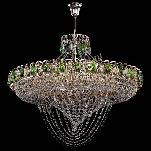 Люстра Кольцо Классика Веер №8 зеленая в Химках Гусь Хрустальный