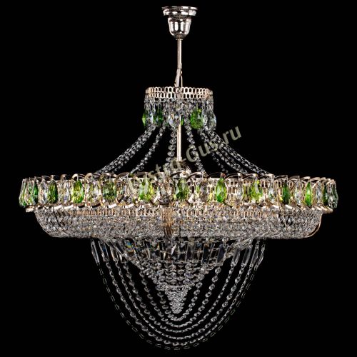 Люстра Кольцо Классика Веер №8 зеленая в Химках Гусь Хрустальный