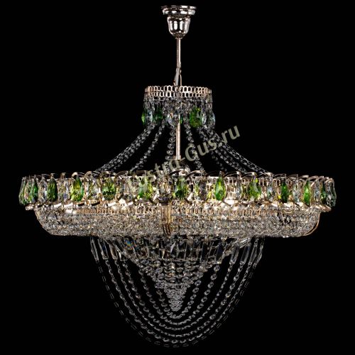 Люстра Кольцо Классика Веер №8 зеленая в Химках Гусь Хрустальный