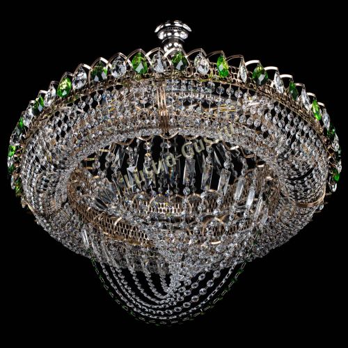 Люстра Кольцо Классика Веер №8 зеленая в Химках Гусь Хрустальный