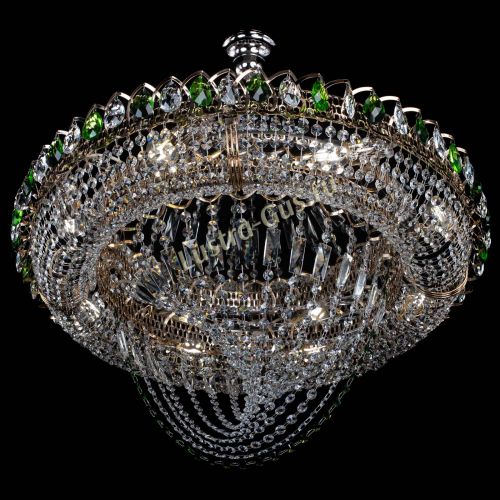 Люстра Кольцо Классика Веер №8 зеленая в Химках Гусь Хрустальный