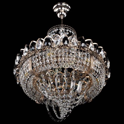 Люстра Кольцо Классика Веер черная в Химках Гусь Хрустальный