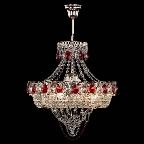 Люстра Кольцо Классика Веер красная в Химках Гусь Хрустальный