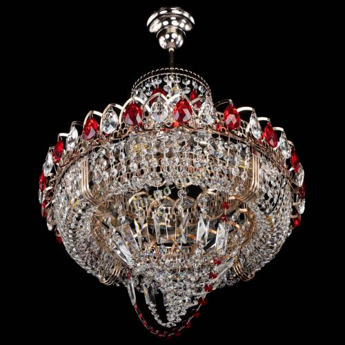 Люстра Кольцо Классика Веер красная в Химках Гусь Хрустальный
