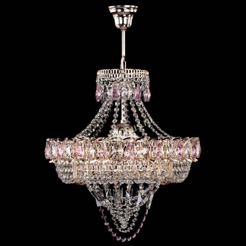 Люстра Кольцо Классика Веер розовая в Химках Гусь Хрустальный