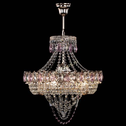 Люстра Кольцо Классика Веер розовая в Химках Гусь Хрустальный