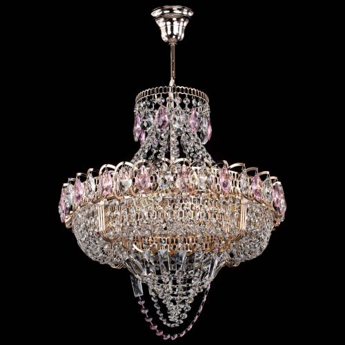 Люстра Кольцо Классика Веер розовая в Химках Гусь Хрустальный