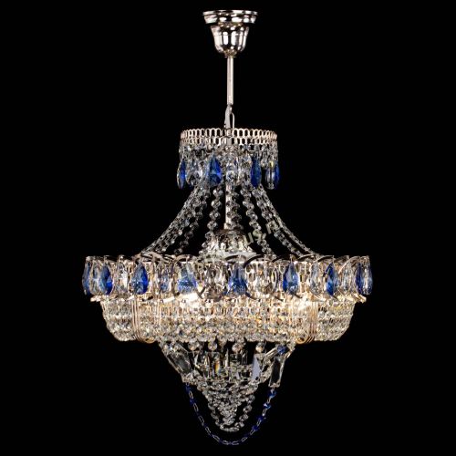 Люстра Кольцо Классика Веер синяя в Химках Гусь Хрустальный