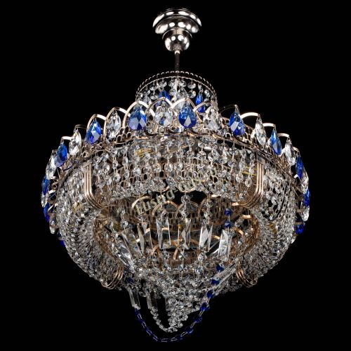 Люстра Кольцо Классика Веер синяя в Химках Гусь Хрустальный