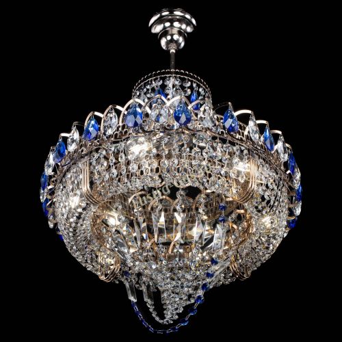 Люстра Кольцо Классика Веер синяя в Химках Гусь Хрустальный