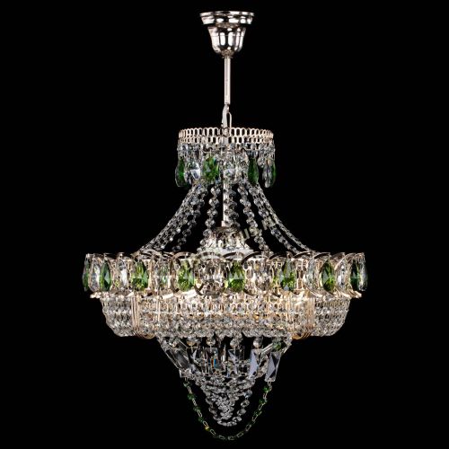 Люстра Кольцо Классика Веер зеленая в Химках Гусь Хрустальный