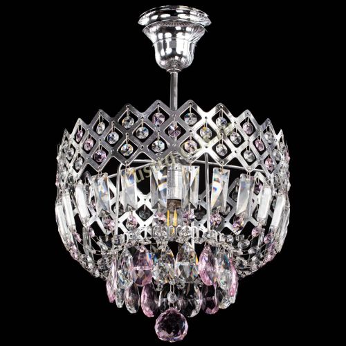 Люстра Корона №1 пластинка розовая в Химках Гусь Хрустальный