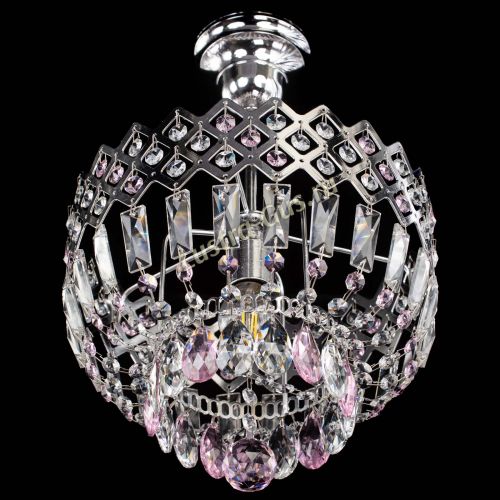 Люстра Корона №1 пластинка розовая в Химках Гусь Хрустальный