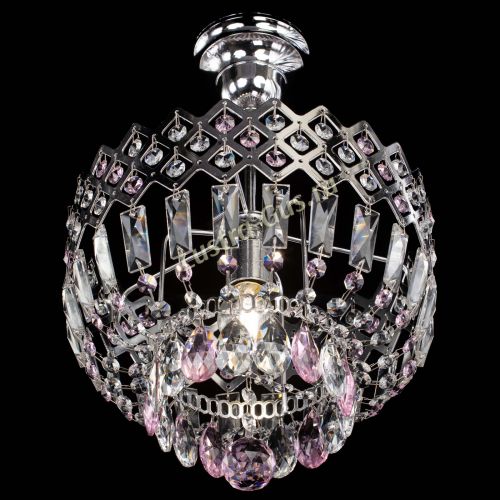 Люстра Корона №1 пластинка розовая в Химках Гусь Хрустальный