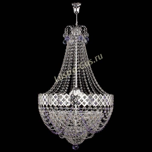 Люстра Корона №5 с подвесом Фиолетовая в Химках Гусь Хрустальный