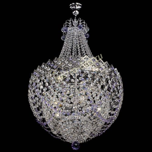 Люстра Корона №5 с подвесом Фиолетовая в Химках Гусь Хрустальный