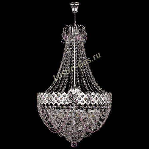 Люстра Корона №5 с подвесом Розовая в Химках Гусь Хрустальный