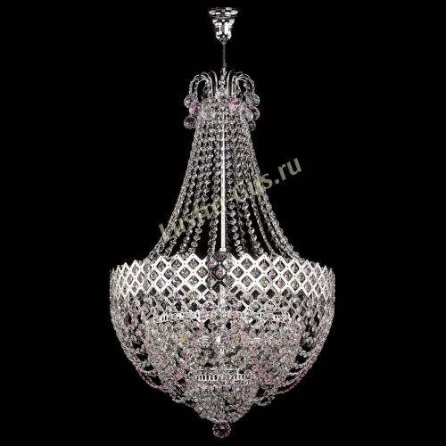 Люстра Корона №5 с подвесом Розовая в Химках Гусь Хрустальный
