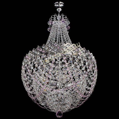 Люстра Корона №5 с подвесом Розовая в Химках Гусь Хрустальный