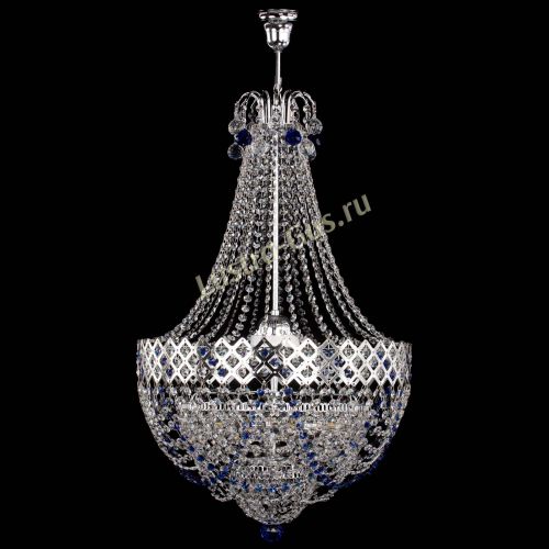 Люстра Корона №5 с подвесом Синяя в Химках Гусь Хрустальный