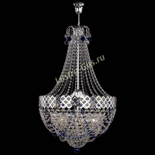Люстра Корона №5 с подвесом Синяя в Химках Гусь Хрустальный