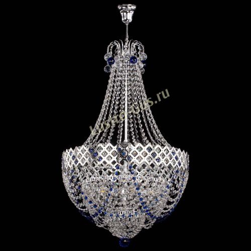 Люстра Корона №5 с подвесом Синяя в Химках Гусь Хрустальный