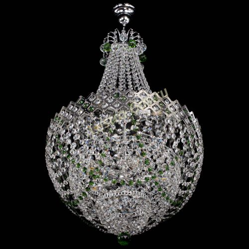 Люстра Корона №5 с подвесом Зеленая в Химках Гусь Хрустальный
