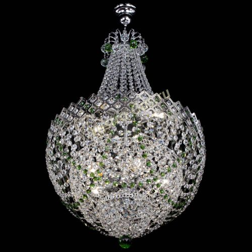 Люстра Корона №5 с подвесом Зеленая в Химках Гусь Хрустальный