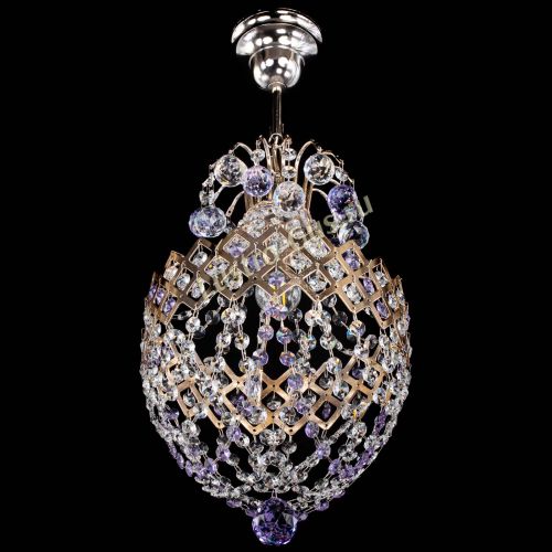 Люстра Корона №6 фиолетовая в Химках Гусь Хрустальный