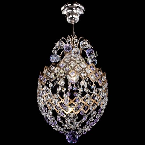 Люстра Корона №6 фиолетовая в Химках Гусь Хрустальный