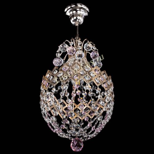 Люстра Корона №6 розовая в Химках Гусь Хрустальный