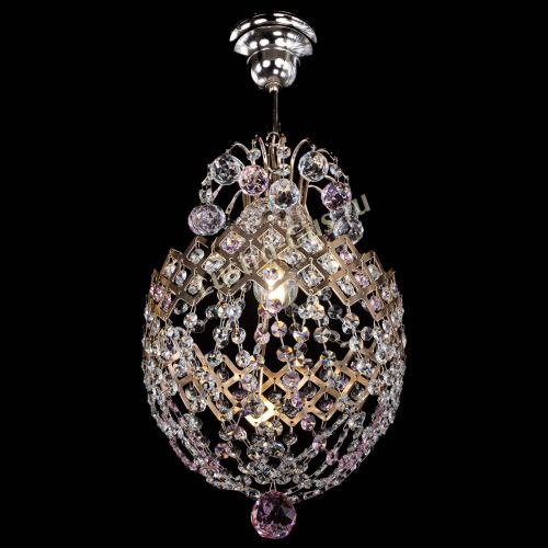 Люстра Корона №6 розовая в Химках Гусь Хрустальный