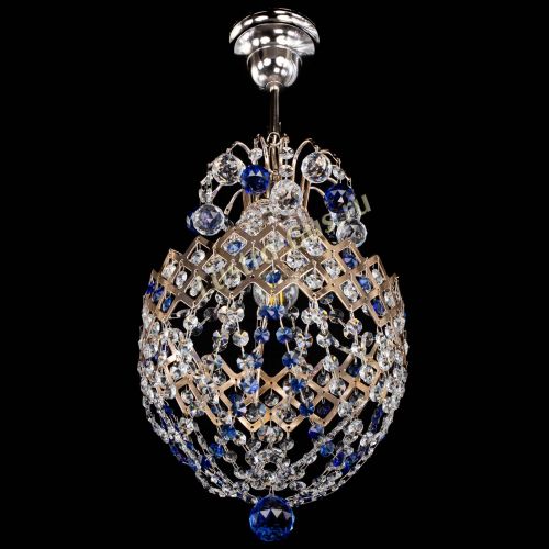 Люстра Корона №6 синяя в Химках Гусь Хрустальный