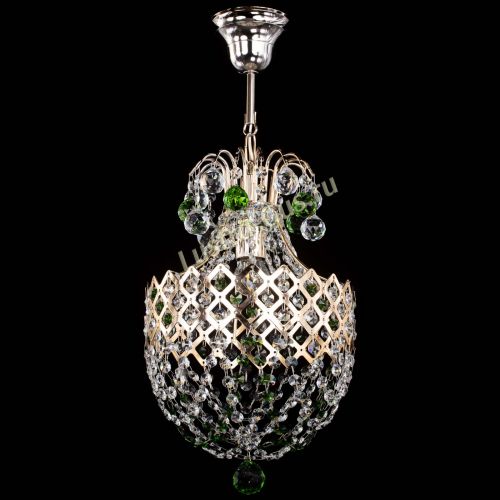 Люстра Корона №6 зеленая в Химках Гусь Хрустальный