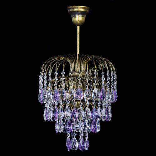 Люстра Лора №3 под бронзу фиолетовая в Химках Гусь Хрустальный